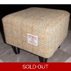 MEDIUM Square Footstool Covered with Herringbone Check Harris Tweed