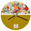 Large 30cm Acid Green Harris Tweed & Floral Wall Clock