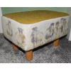 MEDIUM 40x30x25cm Rectangular Footstool Mustard/Ochre Harris Tweed & Voyage Come By Sheep