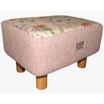 MEDIUM 40x30x25cm Rectangular Footstool Pink Barleycorn Harris Tweed & Voyage Hermione Blush MEDIUM 40x30x25cm Rectangular Footstool Pink Barleycorn Harris Tweed & Voyage Hermione Blush