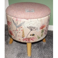 Large 40x40x40cm STORAGE Stool/Footstool Pink Barleycorn Harris Tweed & Voyage Maison Hermione Blush