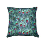 Peacock Feather Waterproof Outdoor Garden Patio Cushion Cover 16" Square - Cover Only