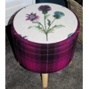 Large 40x40x40cm STORAGE Stool/Footstool Fuchsia Check Harris Tweed & Thistle