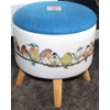 Large 40x40x40cm STORAGE Stool/Footstool Blue Harris Tweed & Laura Ashley Garden Birds