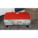 LARGE Rectangular 57cm x 28cm x 26cm Orange Harris Tweed & Voyage Maison Heilan Herd Footstool LARGE Rectangular 57cm x 28cm x 26cm Orange Harris Tweed & Voyage Maison Heilan Herd Footstool