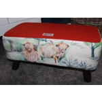 LARGE Rectangular 57cm x 28cm x 26cm Orange Harris Tweed & Voyage Maison Heilan Herd Footstool LARGE Rectangular 57cm x 28cm x 26cm Orange Harris Tweed & Voyage Maison Heilan Herd Footstool