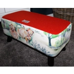 LARGE Rectangular 57cm x 28cm x 26cm Orange Harris Tweed & Voyage Maison Heilan Herd Footstool LARGE Rectangular 57cm x 28cm x 26cm Orange Harris Tweed & Voyage Maison Heilan Herd Footstool