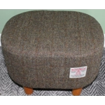 OVAL 40x30x30cm Footstool Hand Covered with Herringbone Check Harris Tweed OVAL 40x30x30cm Footstool Hand Covered with Herringbone Check Harris Tweed