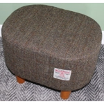 OVAL 40x30x30cm Footstool Hand Covered with Herringbone Check Harris Tweed OVAL 40x30x30cm Footstool Hand Covered with Herringbone Check Harris Tweed