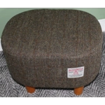 OVAL 40x30x30cm Footstool Hand Covered with Herringbone Check Harris Tweed OVAL 40x30x30cm Footstool Hand Covered with Herringbone Check Harris Tweed