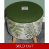 Large 40x40x40cm STORAGE Stool/Footstool Green Harris Tweed & Voyage Maison Elowen Fern