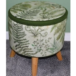 Large 40x40x40cm STORAGE Stool/Footstool Green Harris Tweed & Voyage Maison Elowen Fern