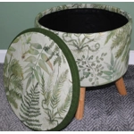 Large 40x40x40cm STORAGE Stool/Footstool Green Harris Tweed & Voyage Maison Elowen Fern