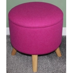 Large 40x40x40cm STORAGE Stool/Footstool Bubblegum Pink Harris Tweed