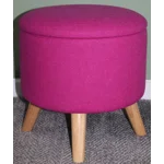Large 40x40x40cm STORAGE Stool/Footstool Bubblegum Pink Harris Tweed Thistle