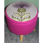 Large 40x40x40cm STORAGE Stool/Footstool Bubblegum Pink Harris Tweed