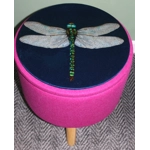 Large 40x40x40cm STORAGE Stool/Footstool Bubblegum Pink Harris Tweed