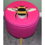 Large 40x40x40cm STORAGE Stool/Footstool Bubblegum Pink Harris Tweed