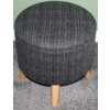 Large 40x40x40cm STORAGE Stool/Footstool Charcoal Check Harris Tweed