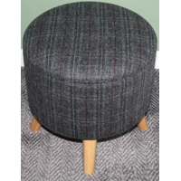 Large 40x40x40cm STORAGE Stool/Footstool Charcoal Check Ha..