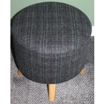 Large 40x40x40cm STORAGE Stool/Footstool Charcoal Check Harris Tweed