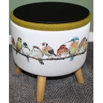 Large 40x40x40cm STORAGE Stool/Footstool Acid Green Harris Tweed & Laura Ashley Garden Birds