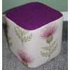 SMALL 27x27x28cm CUBE Pouffe Footstool Herringbone Harris Tweed & Voyage Thistle
