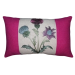 Pink Harris Tweed Cushion with  embroidered Thistle  - Cushion Pad included