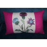 Pink Harris Tweed Cushion with  embroidered Thistle  - Cushion Pad included