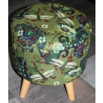 Large 40x40x40cm STORAGE Stool/Footstool Green Velvet Dragonfly