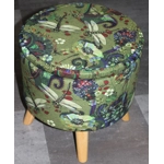 Large 40x40x40cm STORAGE Stool/Footstool Green Velvet Dragonfly