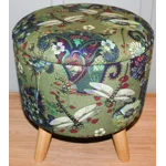 Large 40x40x40cm STORAGE Stool/Footstool Green Velvet Dragonfly