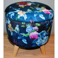 Large 40x40x40cm STORAGE Stool/Footstool Floral Hummingbir..