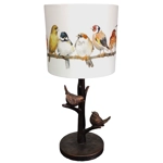 Resin BIRD Table Lamp with Handmade Laura Ashley Garden Birds Lampshade Resin BIRD Table Lamp with Handmade Laura Ashley Garden Birds Lampshade