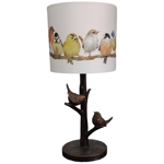Resin BIRD Table Lamp with Handmade Laura Ashley Garden Birds Lampshade Resin BIRD Table Lamp with Handmade Laura Ashley Garden Birds Lampshade