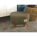 OVAL 40x30x30cm Footstool Hand Covered with Herringbone Check Harris Tweed OVAL 40x30x30cm Footstool Hand Covered with Herringbone Check Harris Tweed