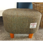 OVAL 40x30x30cm Footstool Hand Covered with Herringbone Check Harris Tweed OVAL 40x30x30cm Footstool Hand Covered with Herringbone Check Harris Tweed