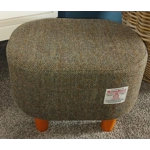 OVAL 40x30x30cm Footstool Hand Covered with Herringbone Check Harris Tweed OVAL 40x30x30cm Footstool Hand Covered with Herringbone Check Harris Tweed