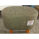 OVAL 40x30x30cm Footstool Hand Covered with Herringbone Check Harris Tweed OVAL 40x30x30cm Footstool Hand Covered with Herringbone Check Harris Tweed