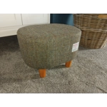 OVAL 40x30x30cm Footstool Hand Covered with Herringbone Check Harris Tweed OVAL 40x30x30cm Footstool Hand Covered with Herringbone Check Harris Tweed