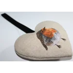 Robin Hanging Heart Decoration, Door Hanger with Christmas  Robin on both Sides