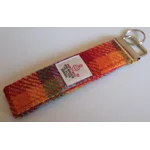 Rainbow Check Harris Tweed Key Fob, Key Ring, Key Chain