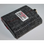 7oz Hip Flask Charcoal Harris Tweed Cover Boxed Funnel & 2 Cups
