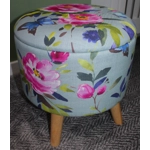 Large 40x40x40cm STORAGE Stool Footstool Ottoman BLUEBELLGRAY Teal Butterfly
