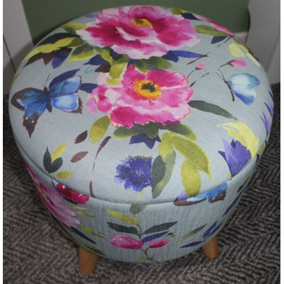 Large 40x40x40cm STORAGE Stool Footstool Ottoman BLUEBELLGRAY Teal Butterfly