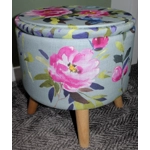 Large 40x40x40cm STORAGE Stool Footstool Ottoman BLUEBELLGRAY Teal Butterfly