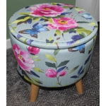 Large 40x40x40cm STORAGE Stool Footstool Ottoman BLUEBELLGRAY Teal Butterfly