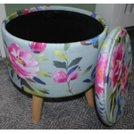 Large 40x40x40cm STORAGE Stool Footstool Ottoman BLUEBELLGRAY Teal Butterfly
