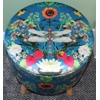 Large 40x40x40cm STORAGE Stool Footstool Ottoman BECCA WHO Garden Treasures in Topaz Blue Velvet