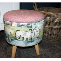 Large 40x40x40cm STORAGE Stool/Footstool Pink Harris Tweed & Voyage Maison Buttermere SweetPea Sheep
